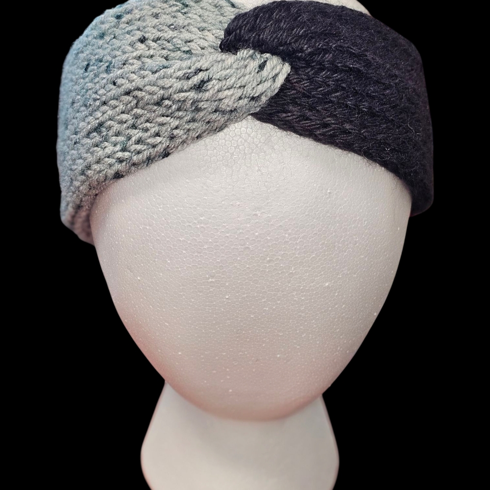 Child's Black and Gray Knit Headband